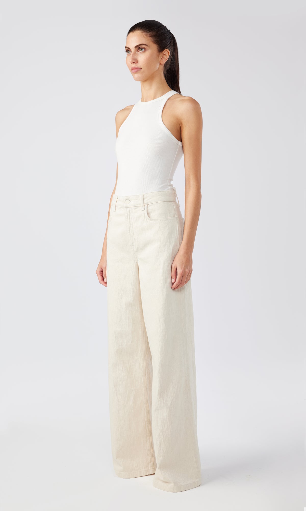 Ms. Fonda High Rise Wide Leg - Off White