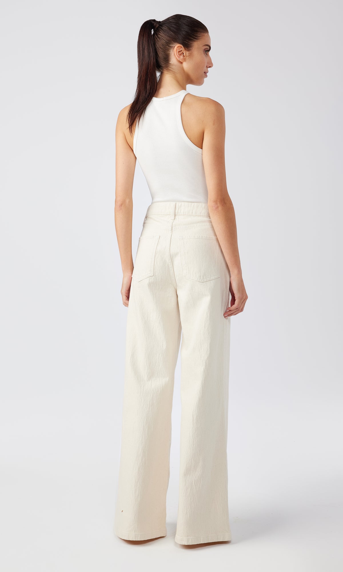 Ms. Fonda High Rise Wide Leg - Off White