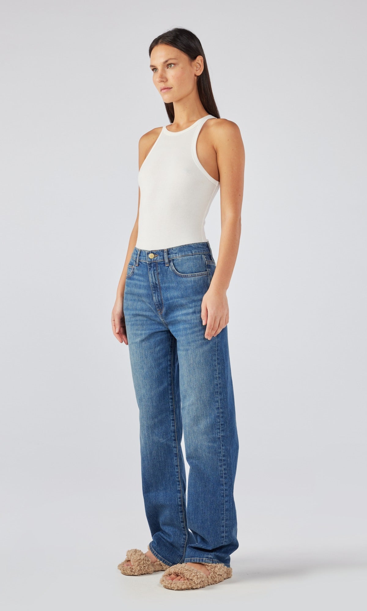 Ms. Keaton High Rise Baggy Jean - Medium Indigo