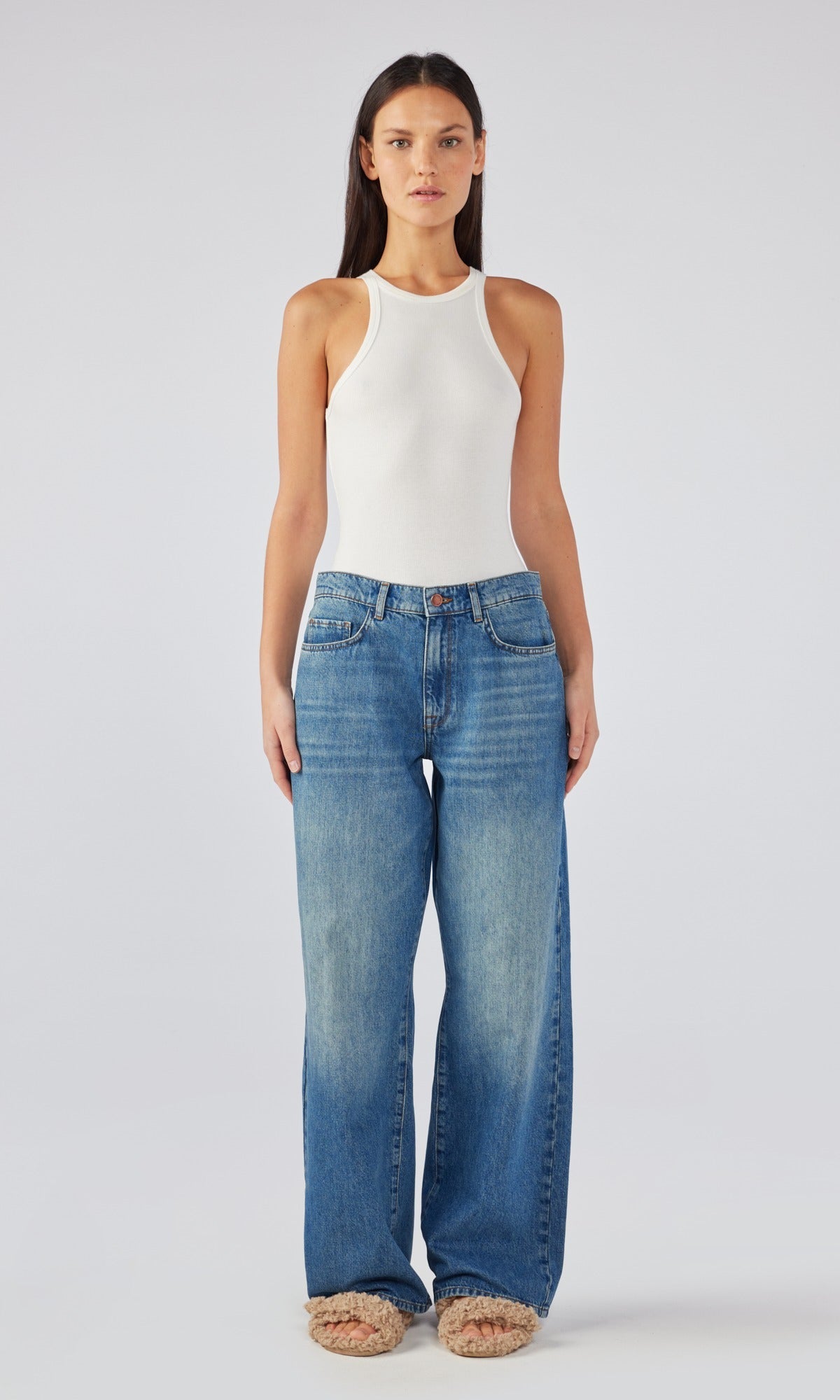 Ms. Sparrow Mid Rise Baggy Jean - Classic Indigo