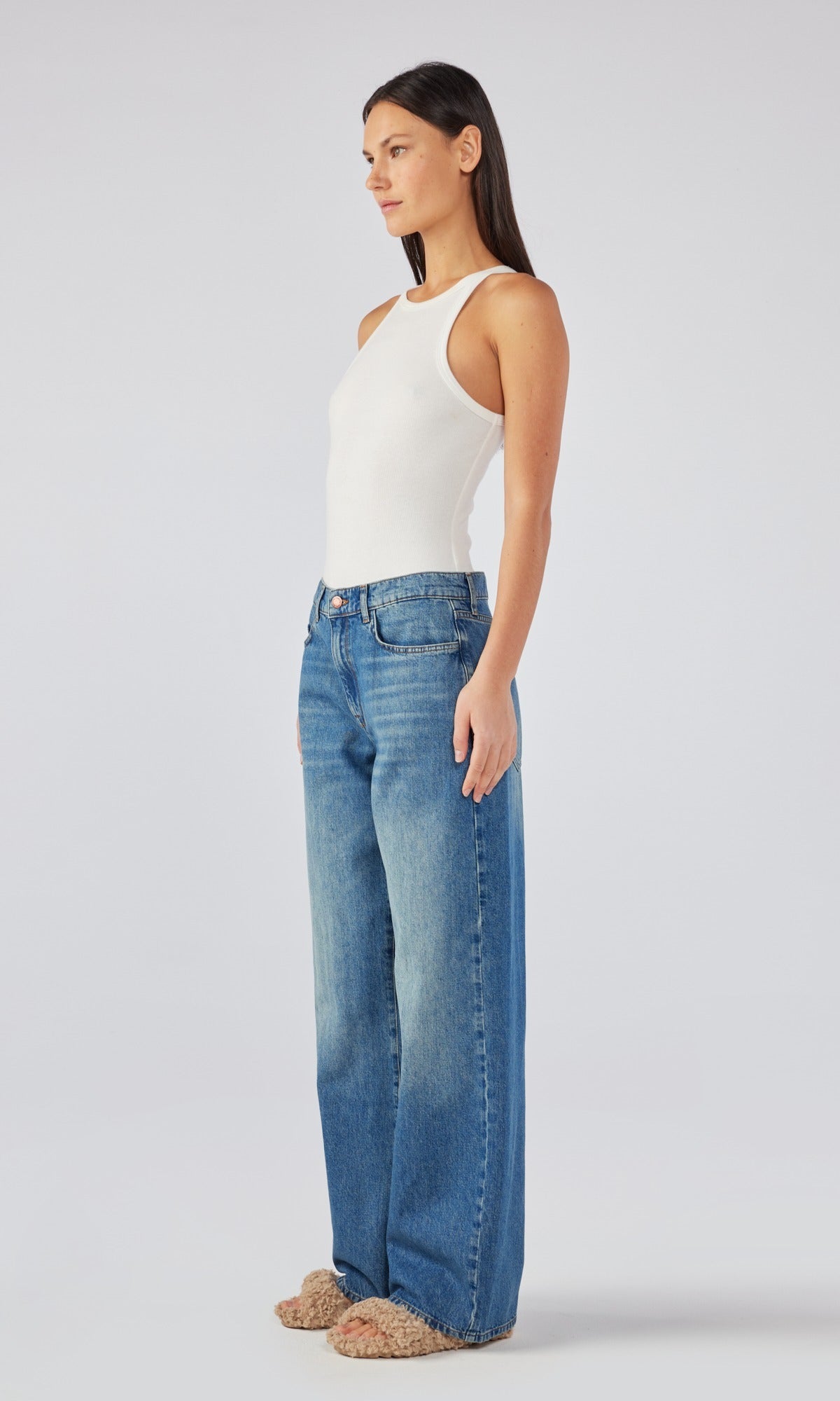 Ms. Sparrow Mid Rise Baggy Jean - Classic Indigo