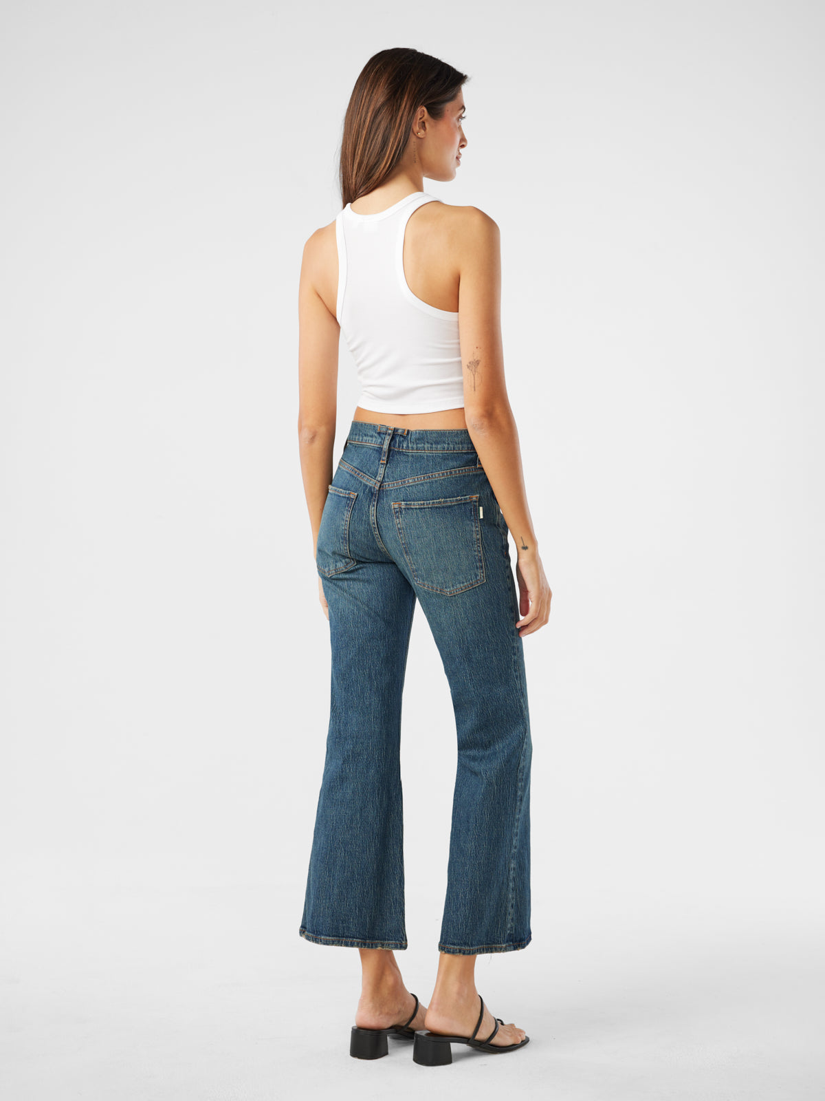 Margaret Mid-Rise Crop Flare - Malibu Vintage Indigo