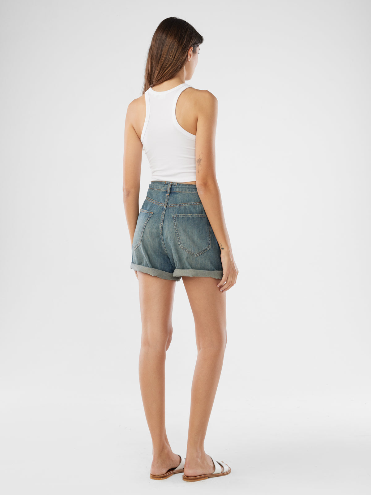 Lucille Drawstring Short - Malibu Vintage Indigo