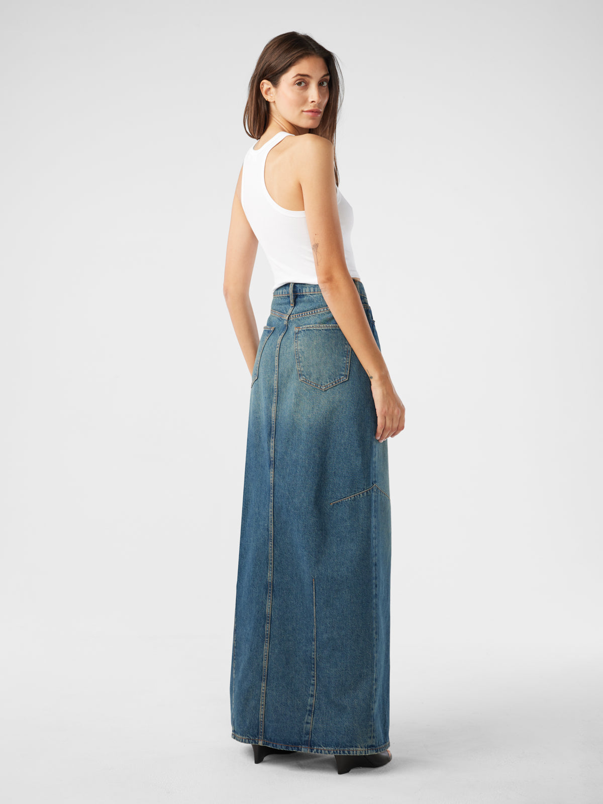Westwood Maxi Denim Skirt - Malibu Vintage Indigo