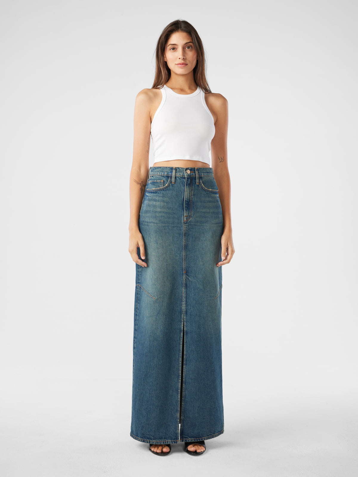 Westwood Maxi Denim Skirt - Malibu Vintage Indigo