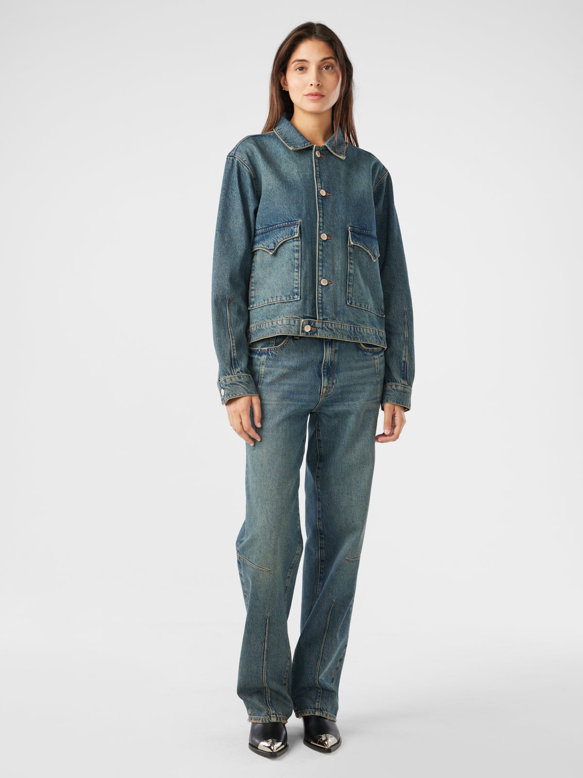 Lillian Western Jacket - Malibu Vintage Indigo