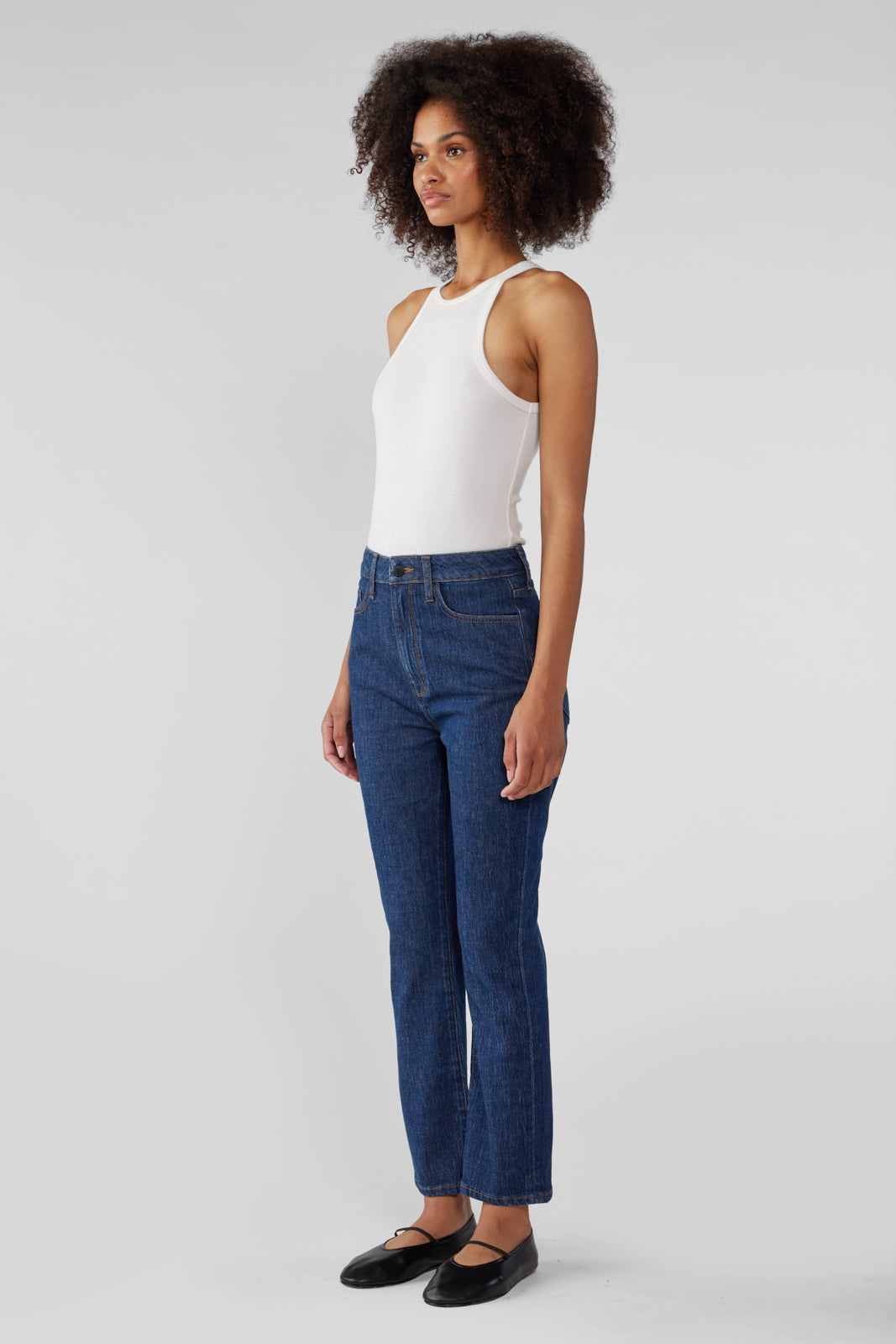 Hawn High Rise Cropped Loose Skinny - Dark Indigo