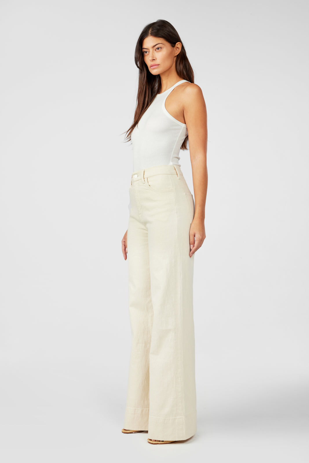 Onassis V-High Rise Wide Leg - Off White