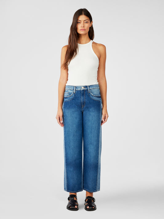 Kelly Cropped Mid-Rise Straight Leg - Shadow Indigo