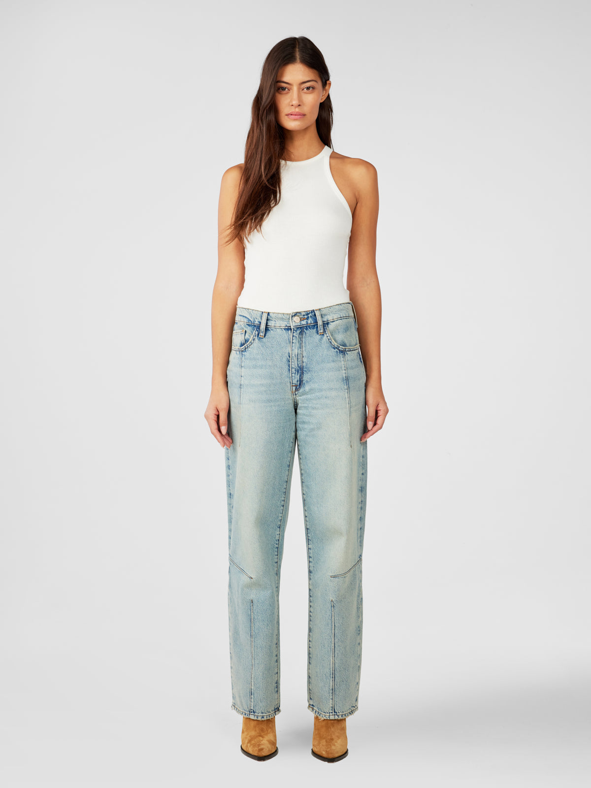 Goldie Mid-rise Darted Straight Leg - Venice Vintage Indigo