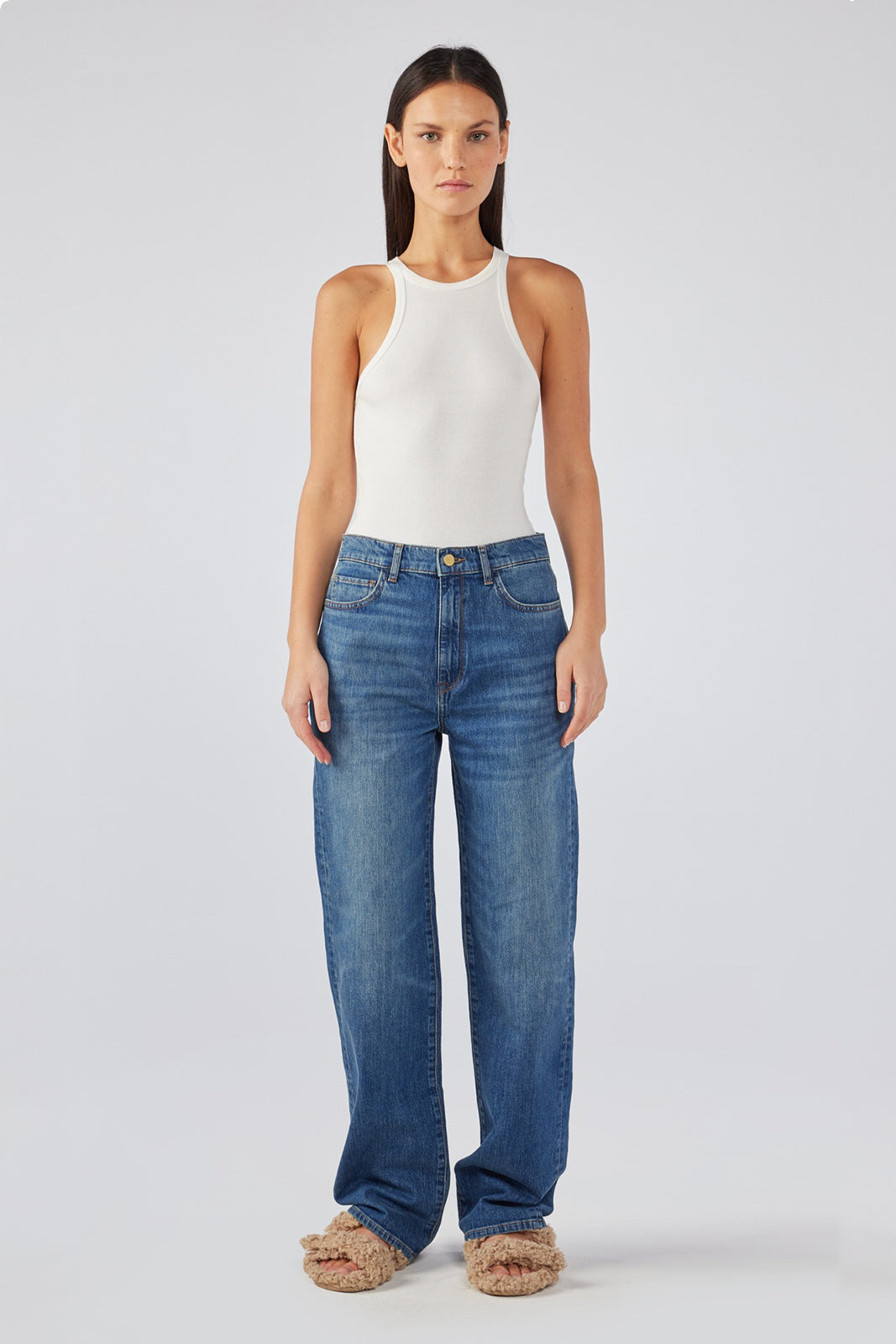 Keaton High Rise Baggy Jean - Medium Indigo