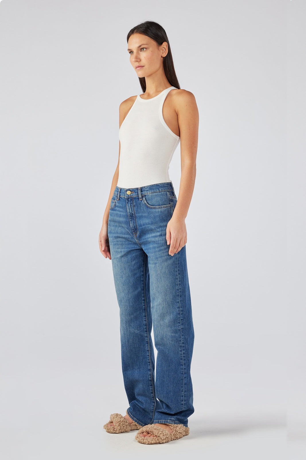 Keaton High Rise Baggy Jean - Medium Indigo