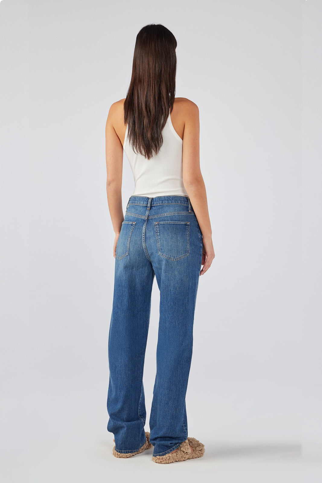 Keaton High Rise Baggy Jean - Medium Indigo