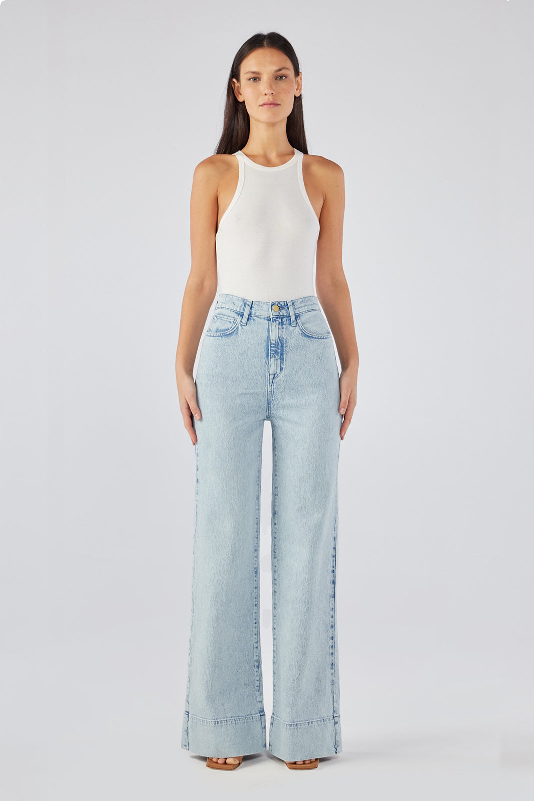 Onassis V-High Rise Wide Leg - Summer Light Indigo