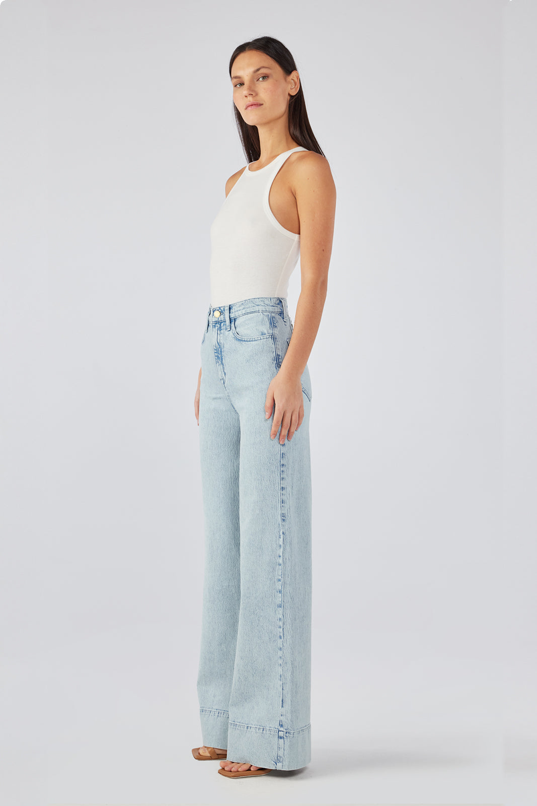 Onassis V-High Rise Wide Leg - Summer Light Indigo