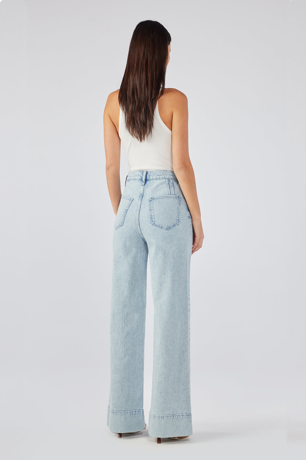 Onassis V-High Rise Wide Leg - Summer Light Indigo