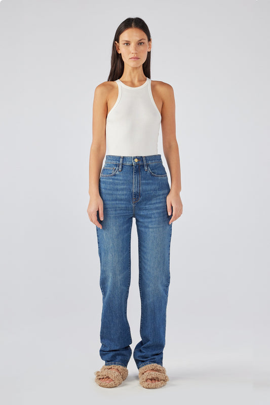 Triarchy V-High Rise Straight Leg - Medium Indigo