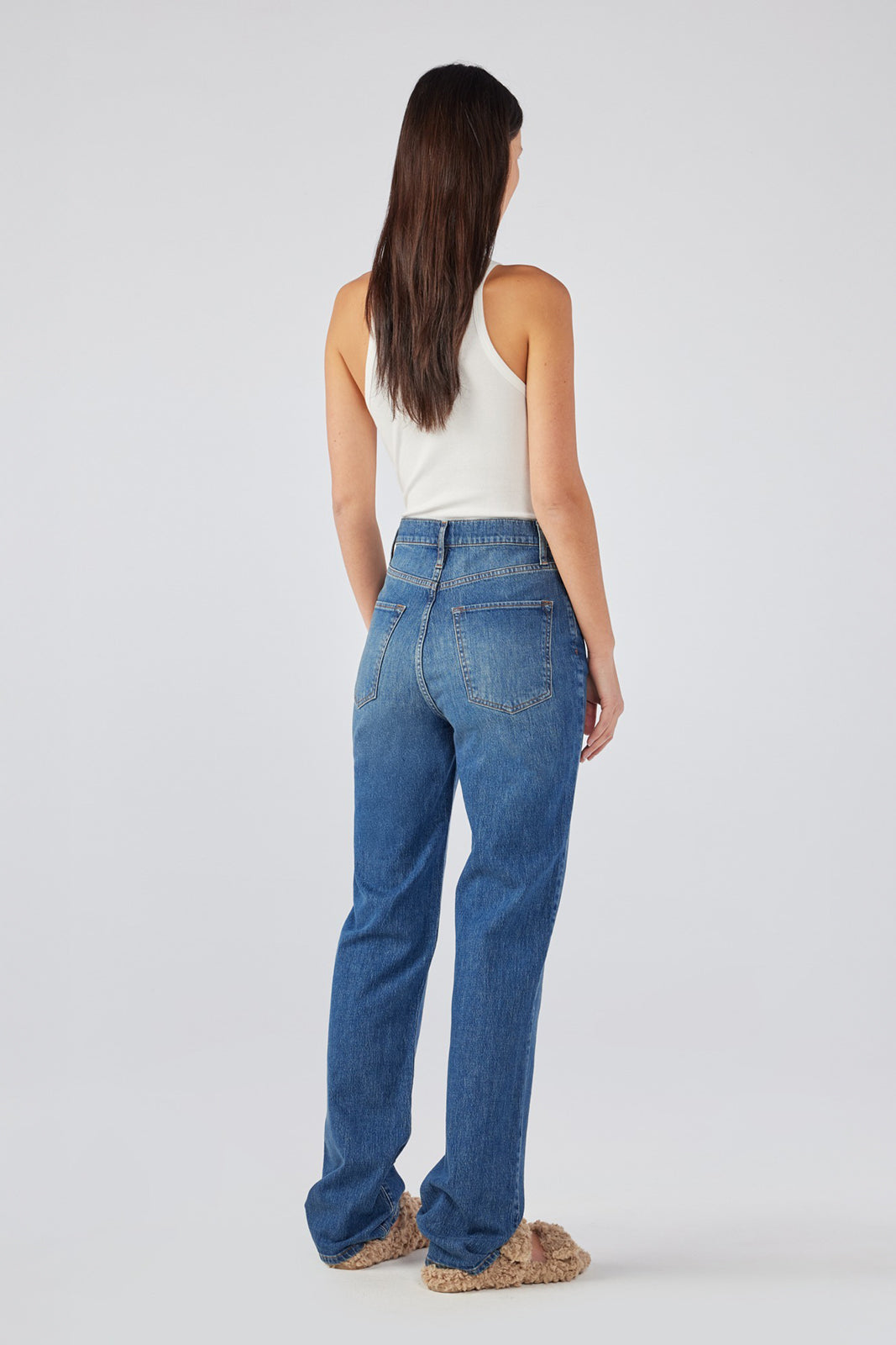 Triarchy V-High Rise Straight Leg - Medium Indigo