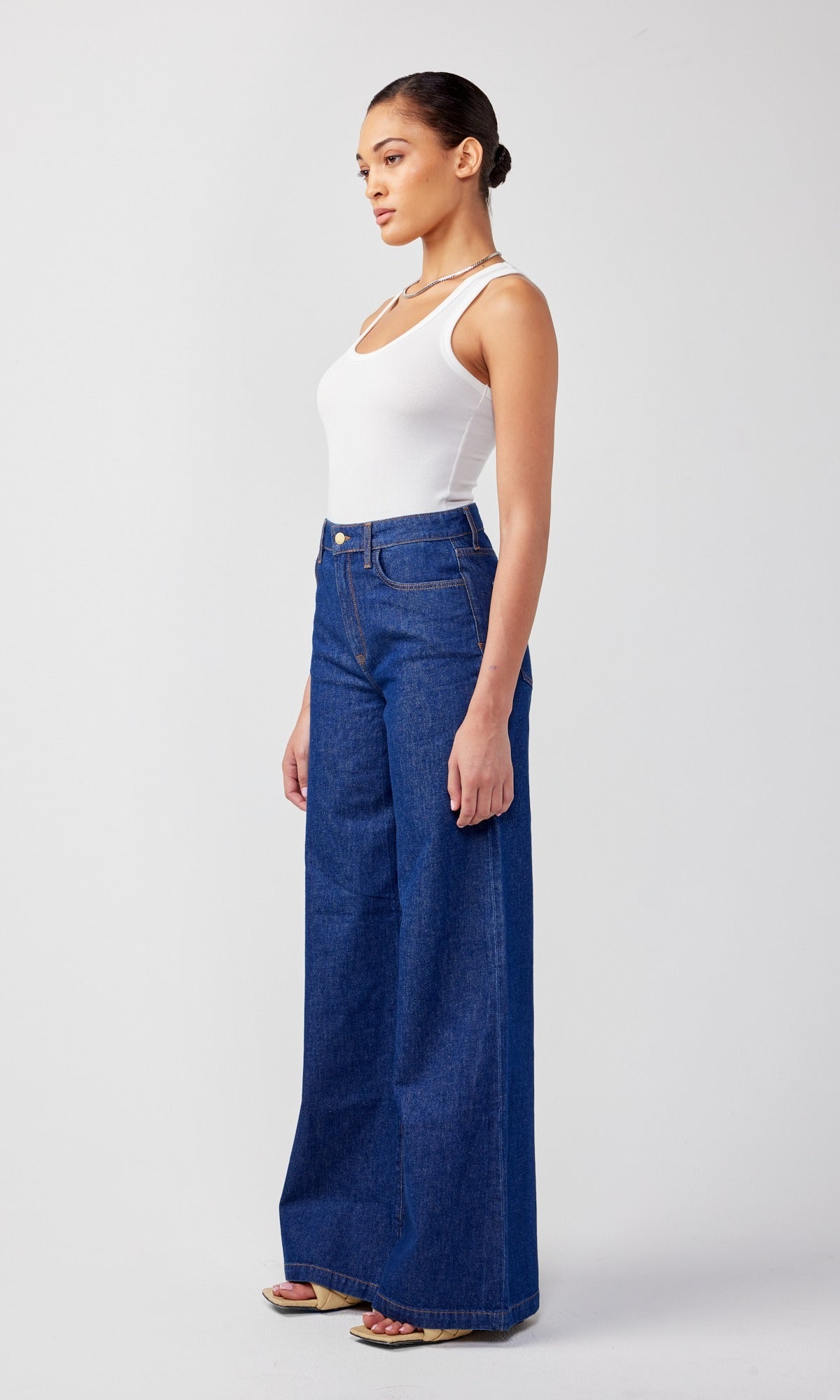 Ms. Fonda High Rise Wide Leg Dark Indigo