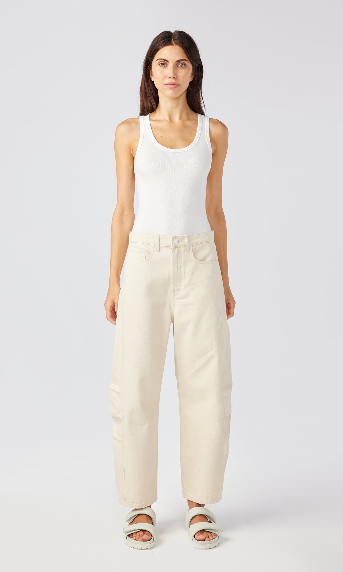Ms. Walker Mid Rise Constructed Jean - Off White
