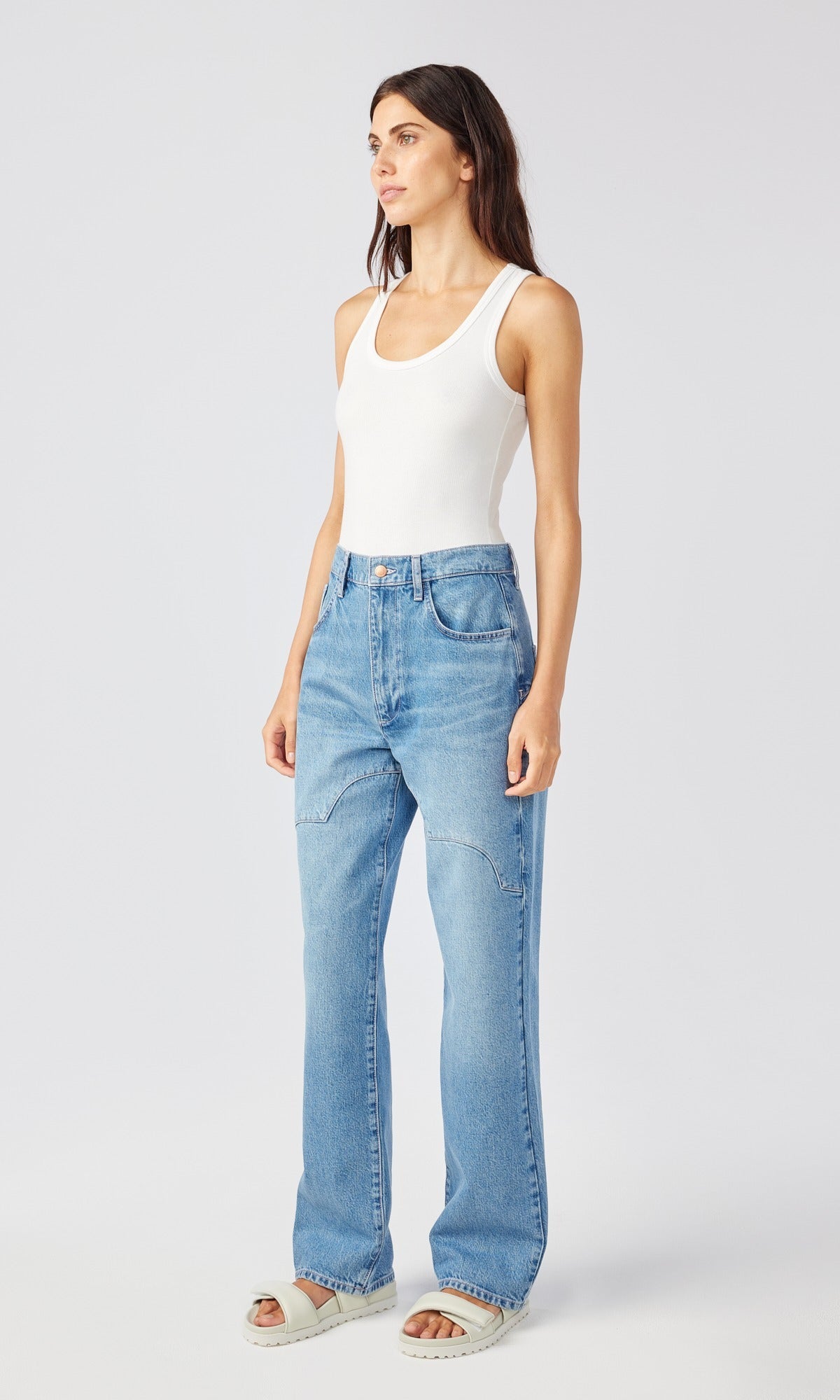Ms. Ciela Cloud Stitch High Rise Baggy Jean - Loved Indigo