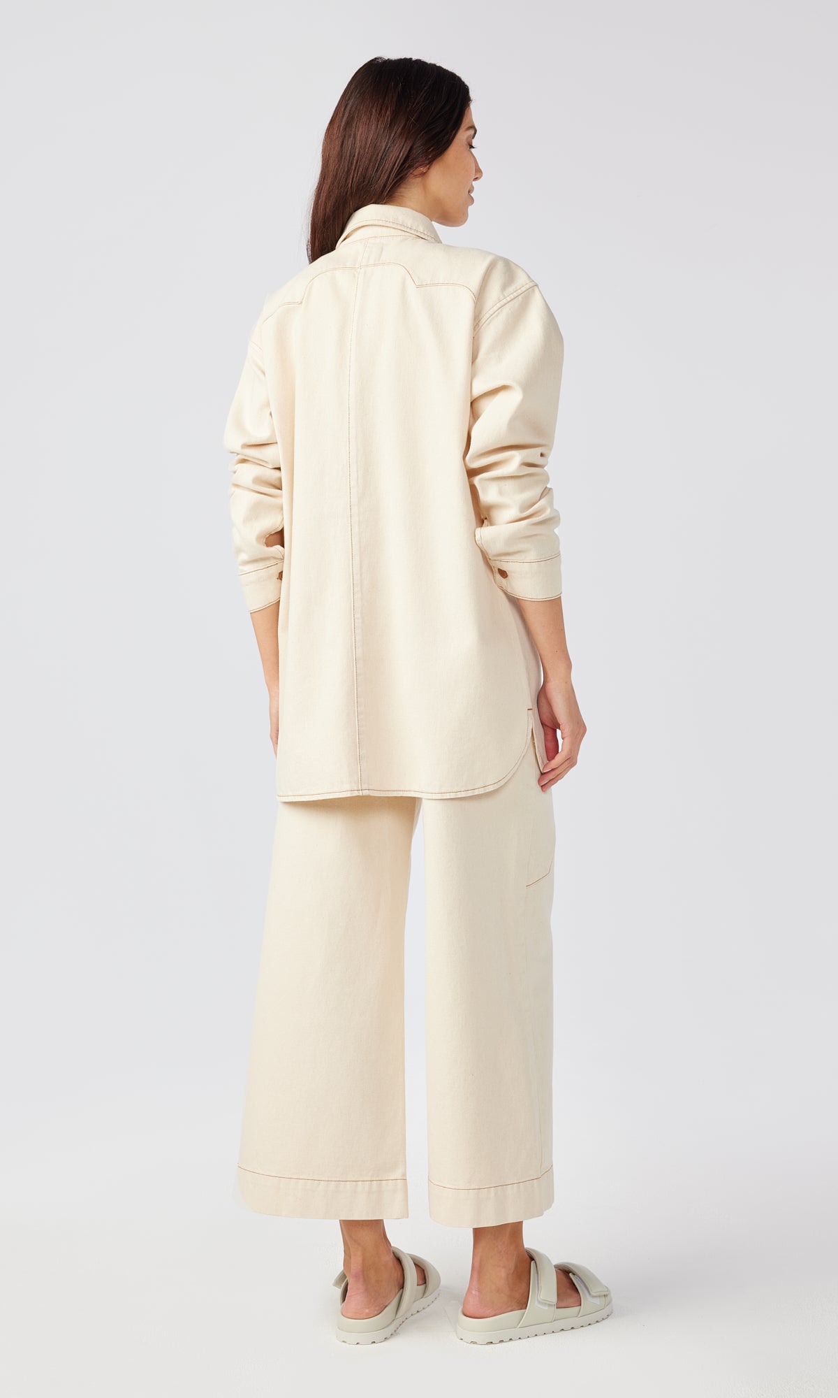 Ms. Ciela Cloud Stitch Denim Shirt - Off White