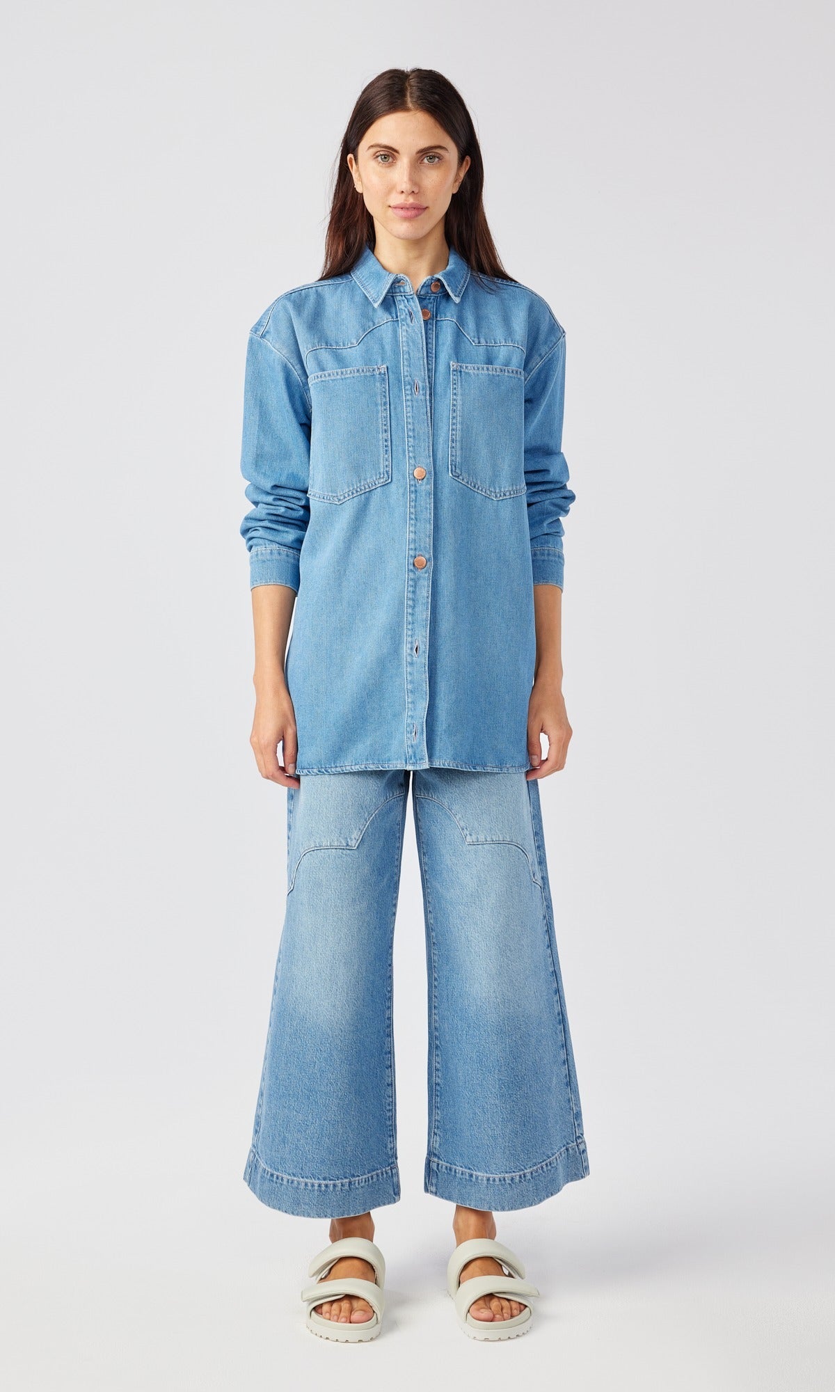 Ms. Ciela Cloud Stitch Denim Shirt - Loved Indigo