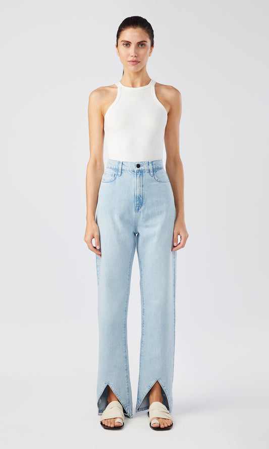 Ms. Hart Petal Hem High Rise Straight Leg Jean - Summer Light Indigo