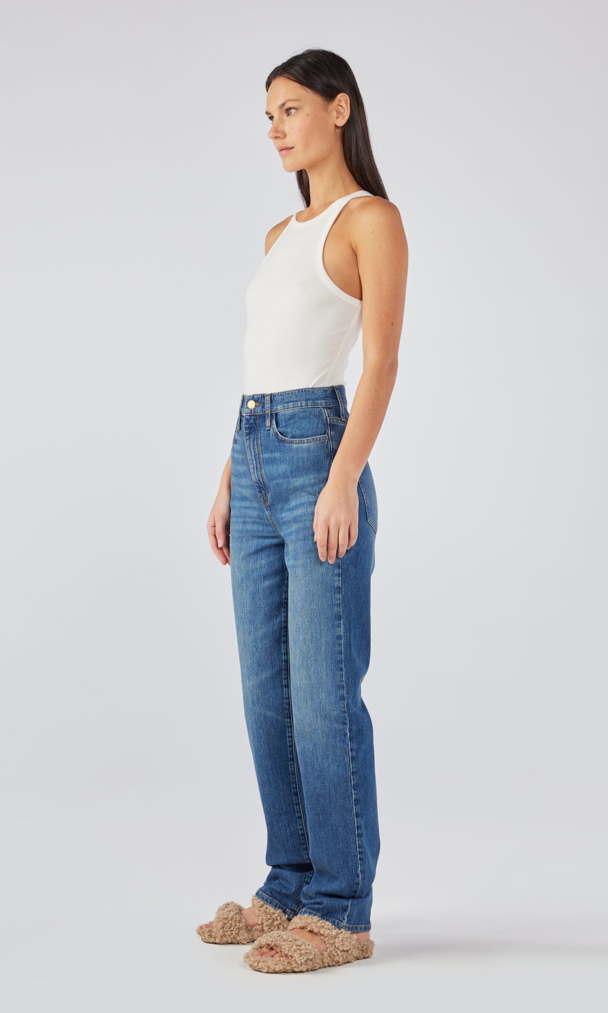 Women's Organic Cotton Wide Leg Jeans in Light Indigo Vintage