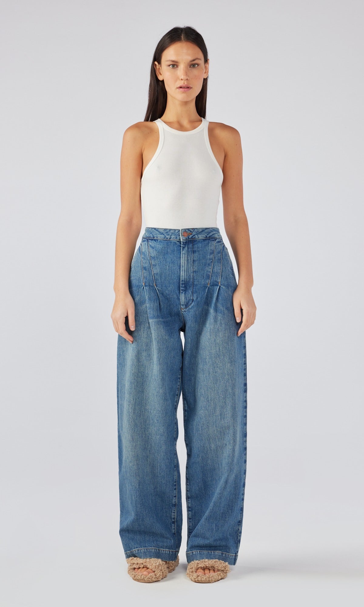 Ms. Plise Oversized Pleated Wide Leg - Classic Indigo