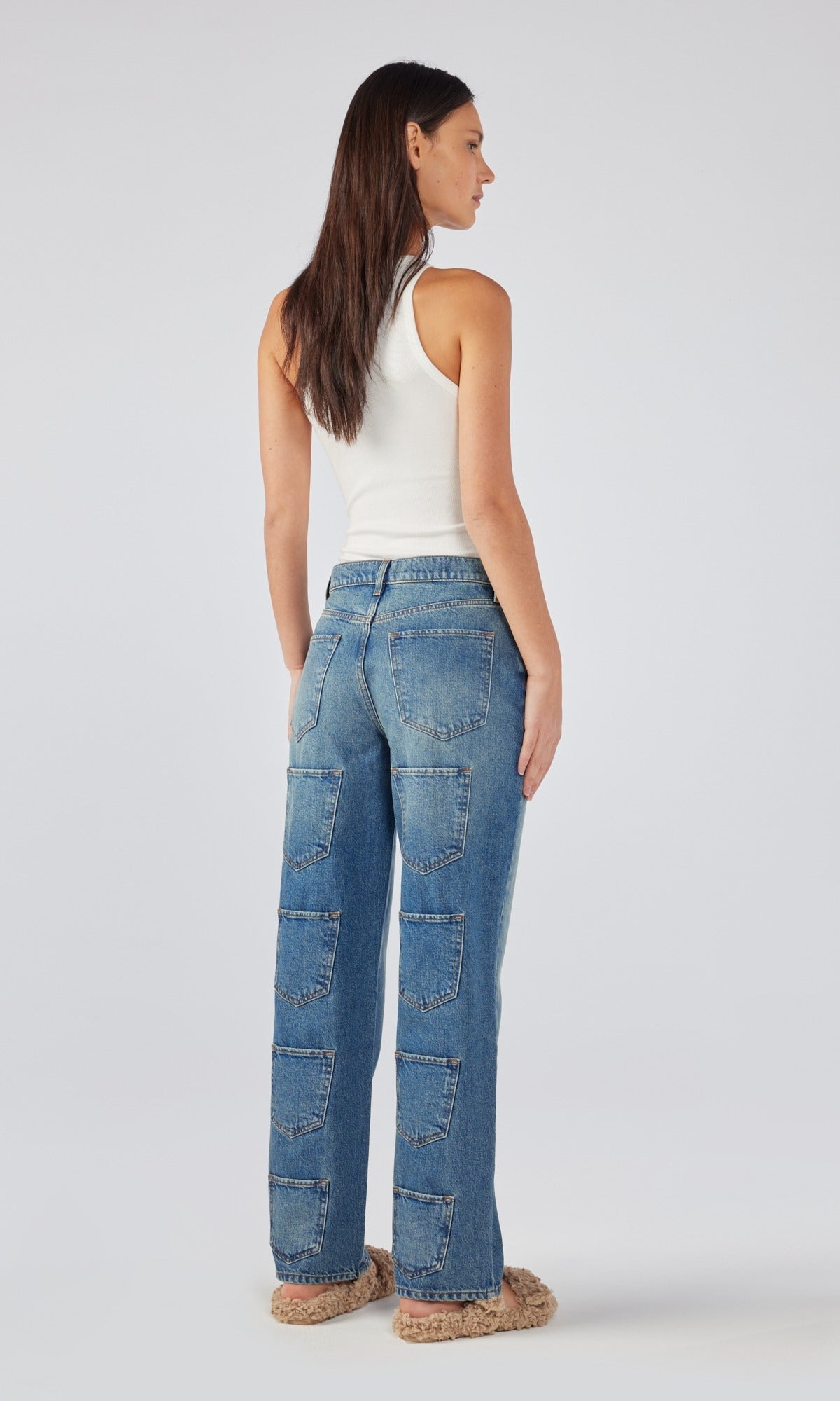 Ms. Mackie High Rise Baggy Gradient Pocket Jean - Classic Indigo