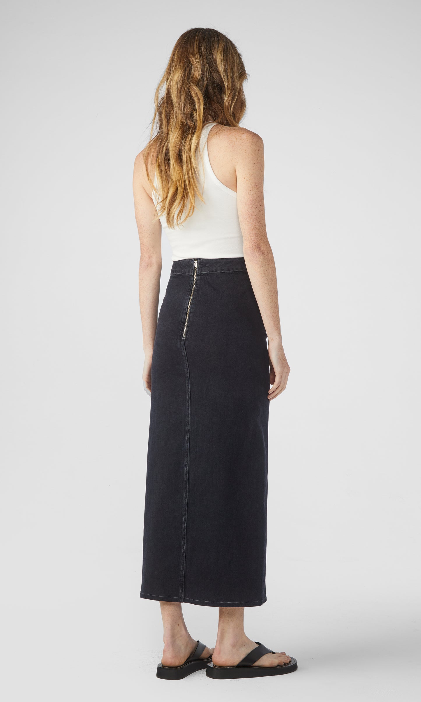 Ms. Madison High-Rise Pencil Maxi Skirt - Loved Black