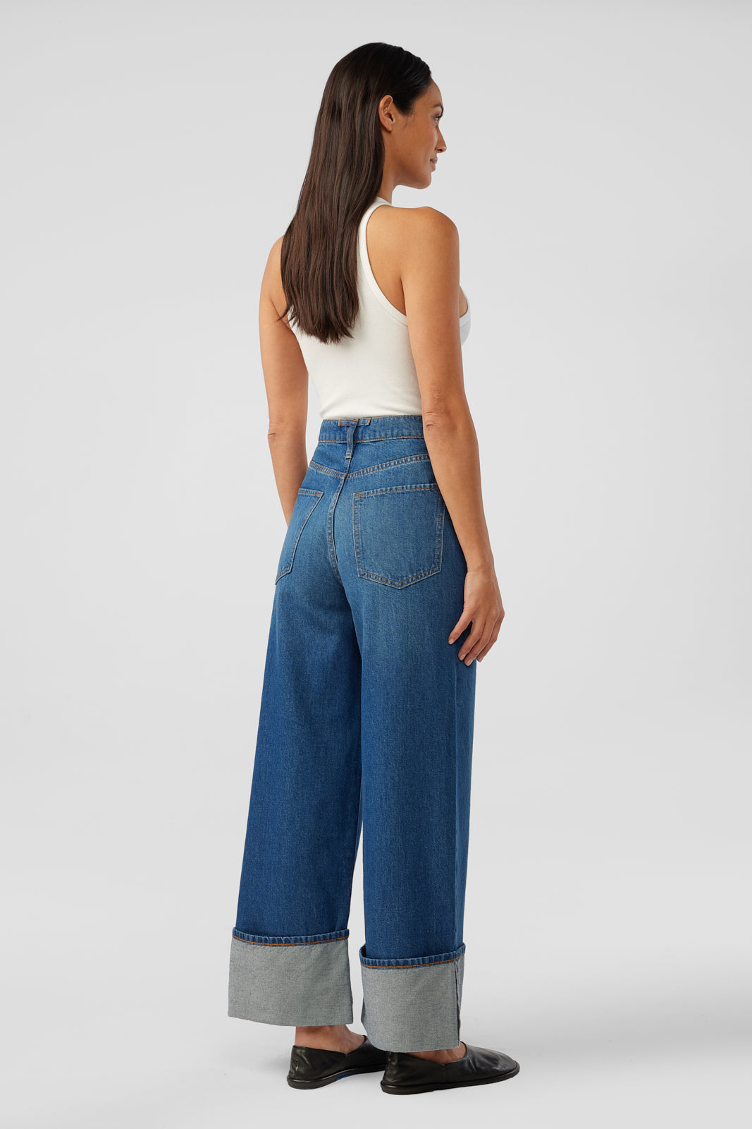 Rose High-rise Cropped Wide Leg - True Medium Indigo