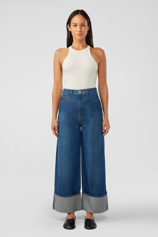 Rose High-rise Cropped Wide Leg - True Medium Indigo