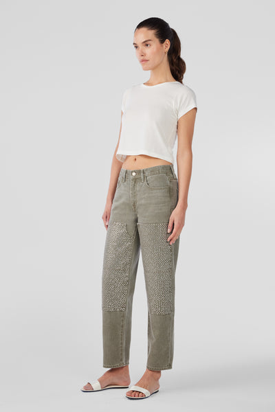 【美品】loose straight crash denim 25 BLACK BY MOUSSY（ブラックバイマウジー）の「loose straight