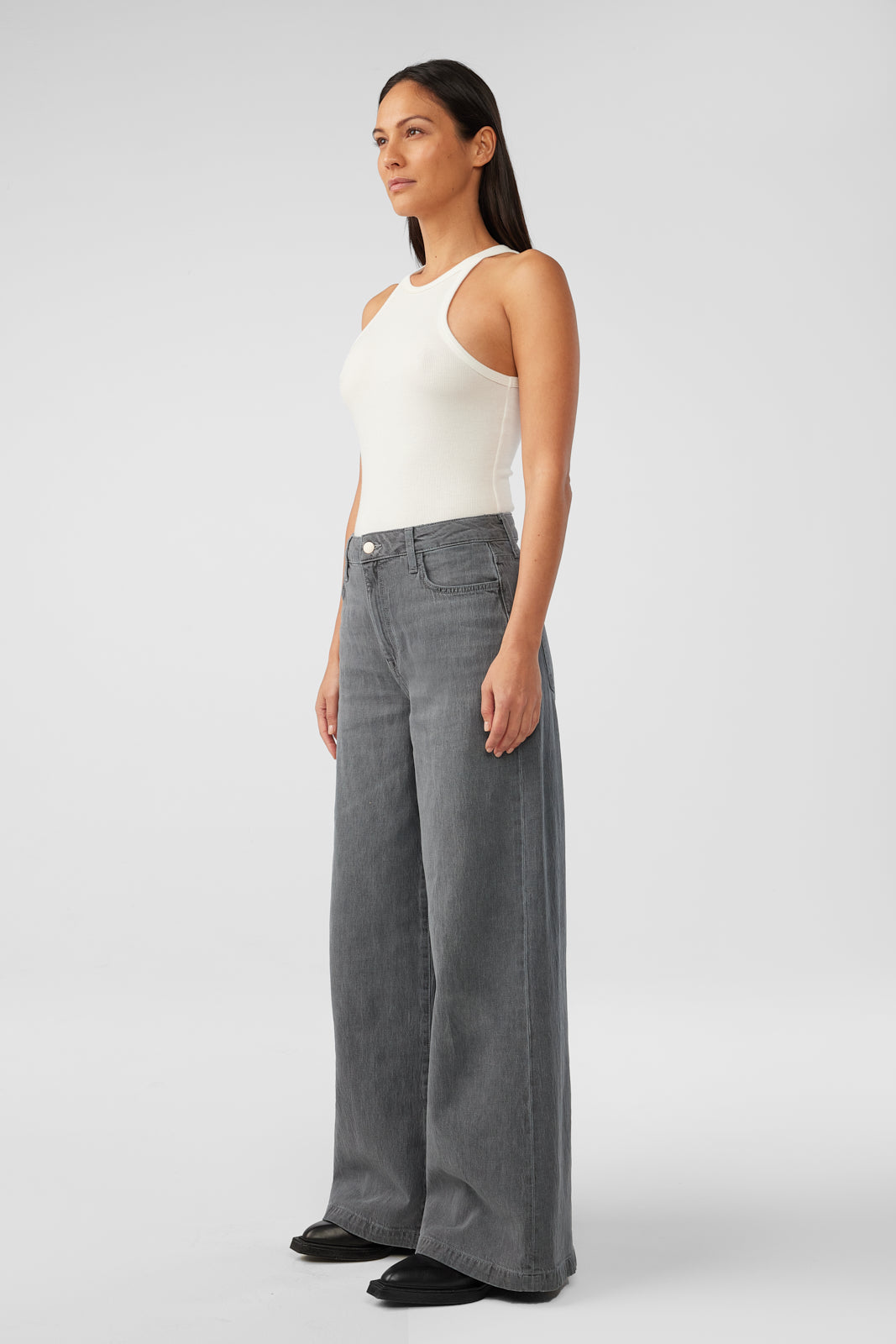 Fonda High Rise Wide Leg - Tempesta Grey