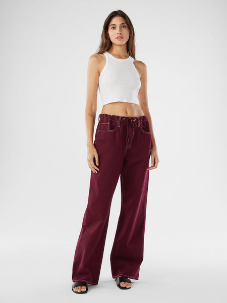 Nesta Mid-Rise Drawstring - Eclipse Red – Triarchy - Responsible Denim