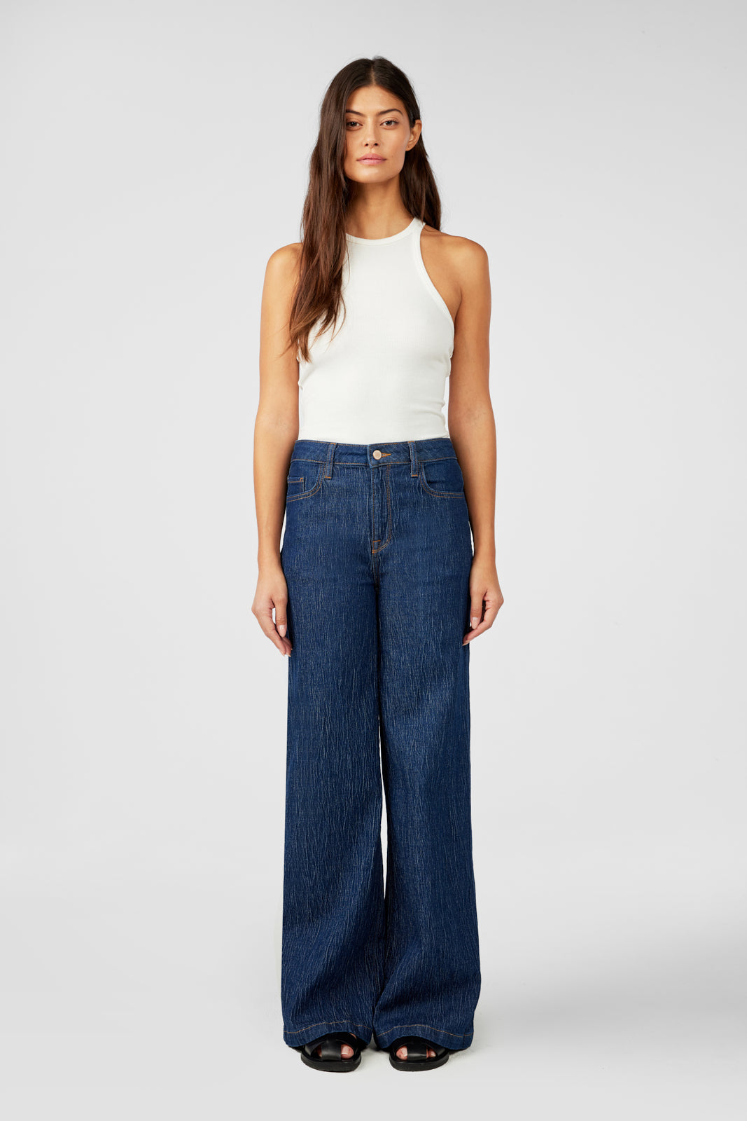 Fonda High Rise Wide Leg - Dark Indigo