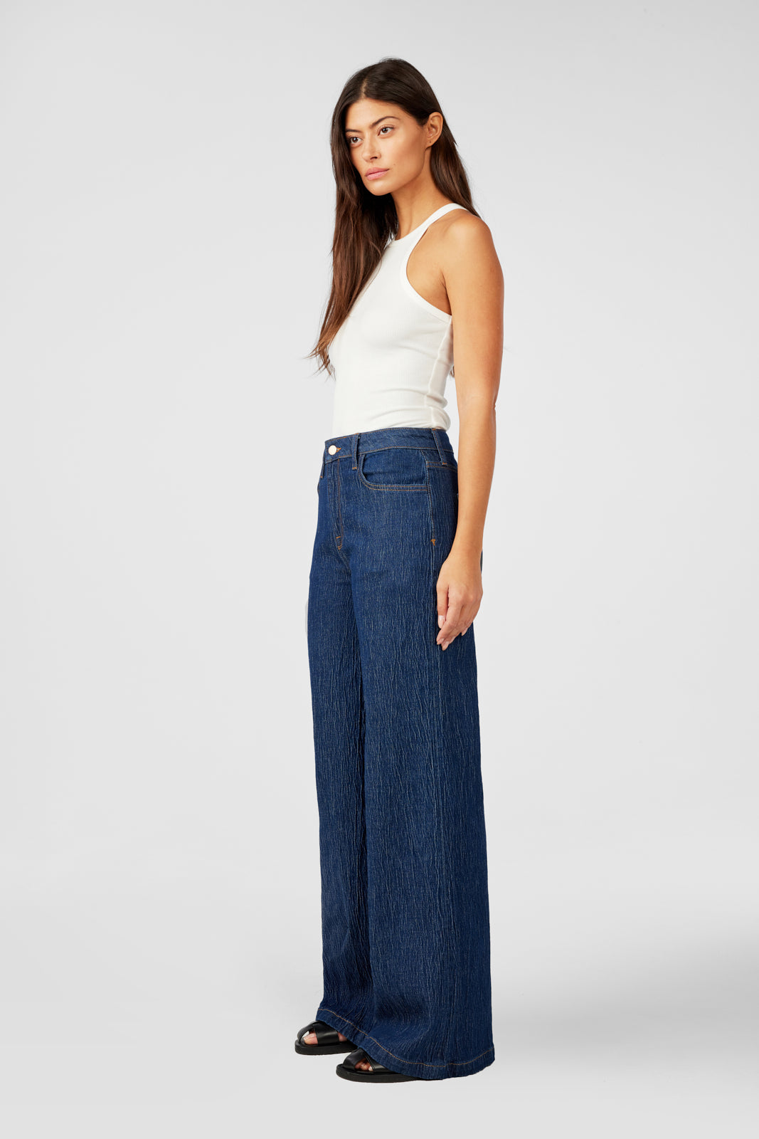 Fonda High Rise Wide Leg - Dark Indigo