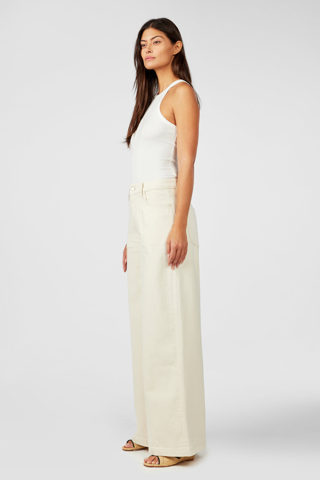 Ms. Fonda High Rise Wide Leg - Off White