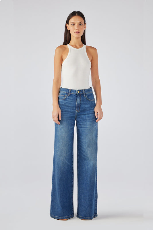 Ms. Fonda High Rise Wide Leg - Medium Indigo