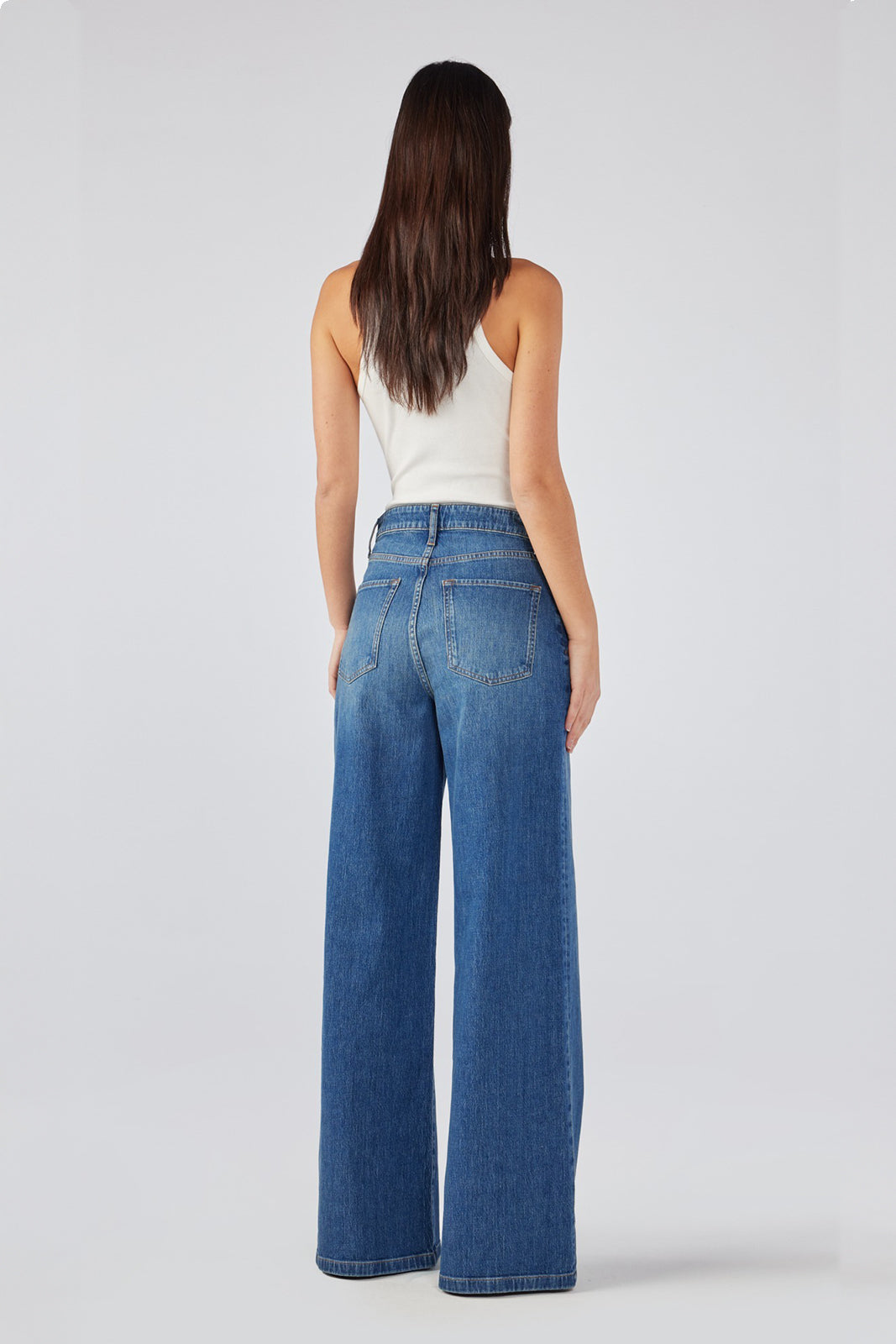 Fonda High Rise Wide Leg - Medium Indigo