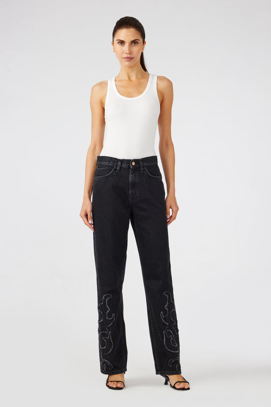 Birkin Mid-Rise Straight Leg - Ranchero Noir