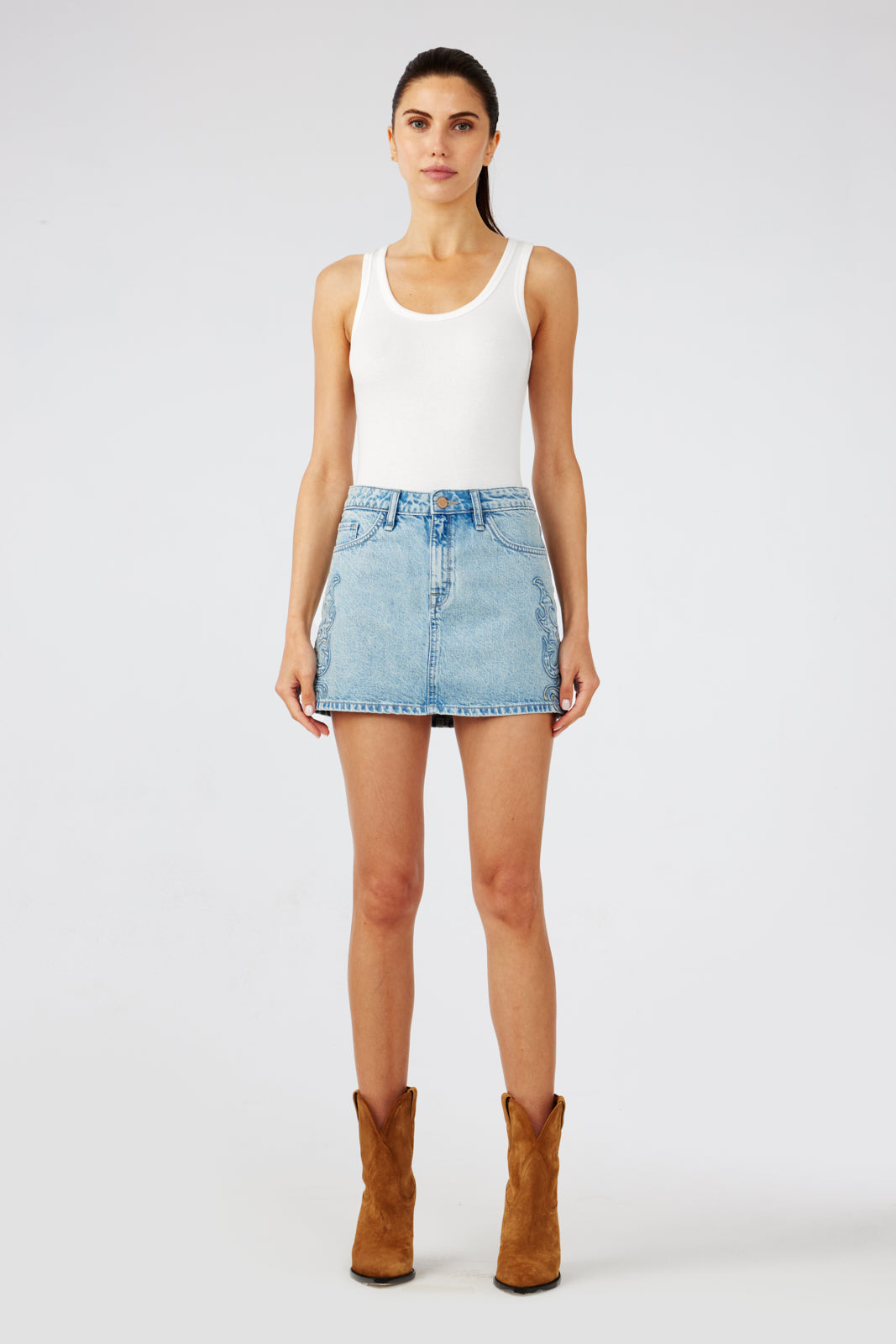 Marie Mini Skirt - Moonwashed Ranchero Indigo