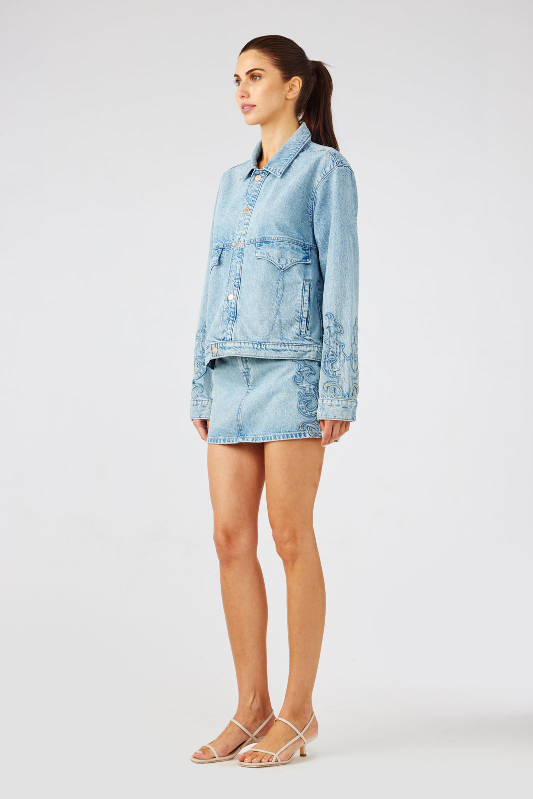 Frida Boxy Western Jacket - Moonwashed Ranchero Indigo