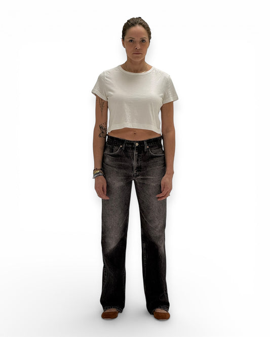 Birkin Mid-rise Relaxed Straight Leg - Loved Black