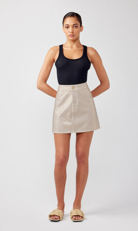 Ms. Triarchy Short Skirt Off White Crystals