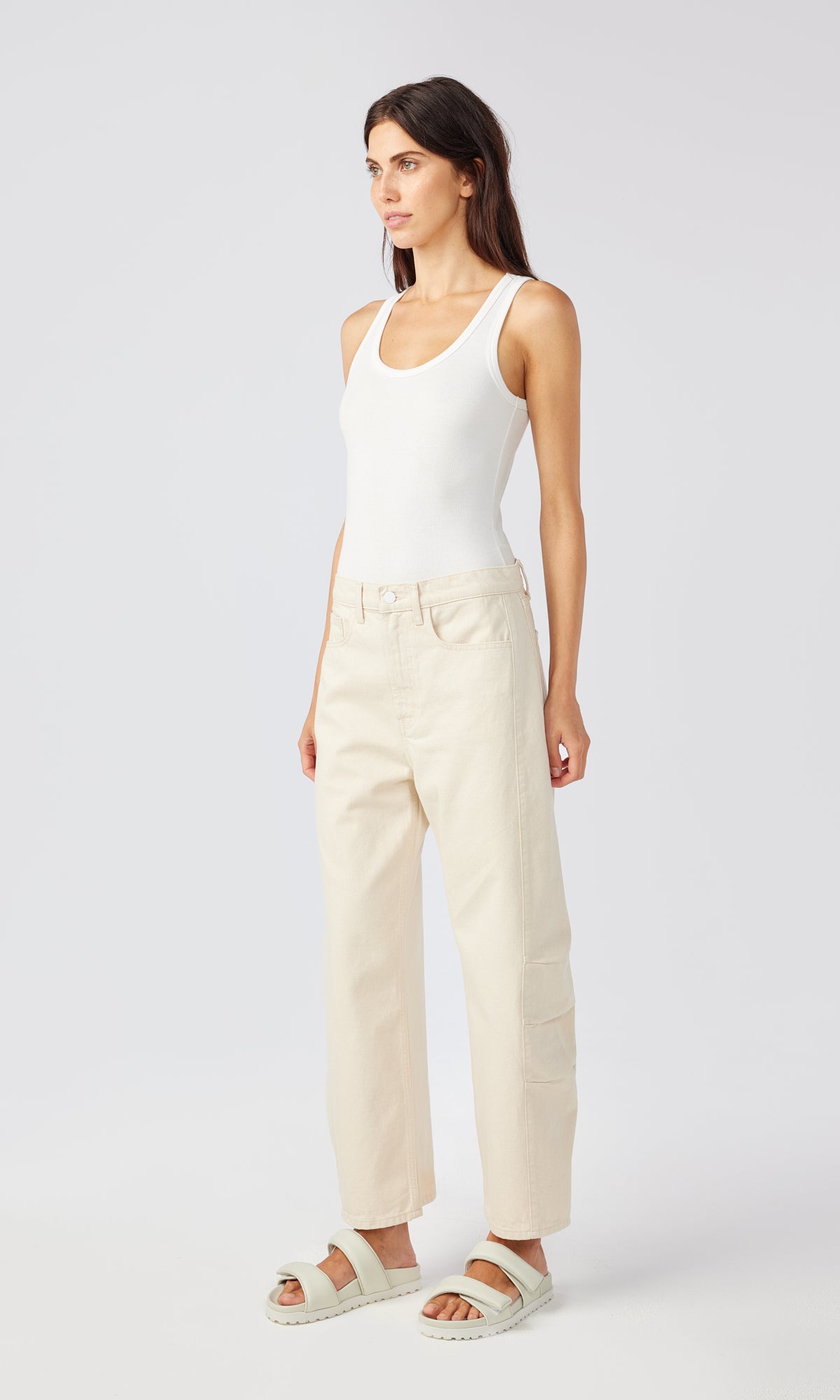 Ms. Walker Mid Rise Constructed Jean - Off White